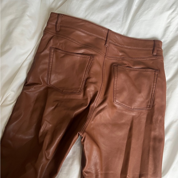 Vegan leather brown straight leg pants 🧸 - Picture 3 of 3